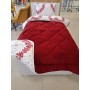 ETE HOMETEX TEK KİŞİLİK LÜX WELSOFT YORGAN SETİ LOVE BORDO 155X215CM 8696474231966